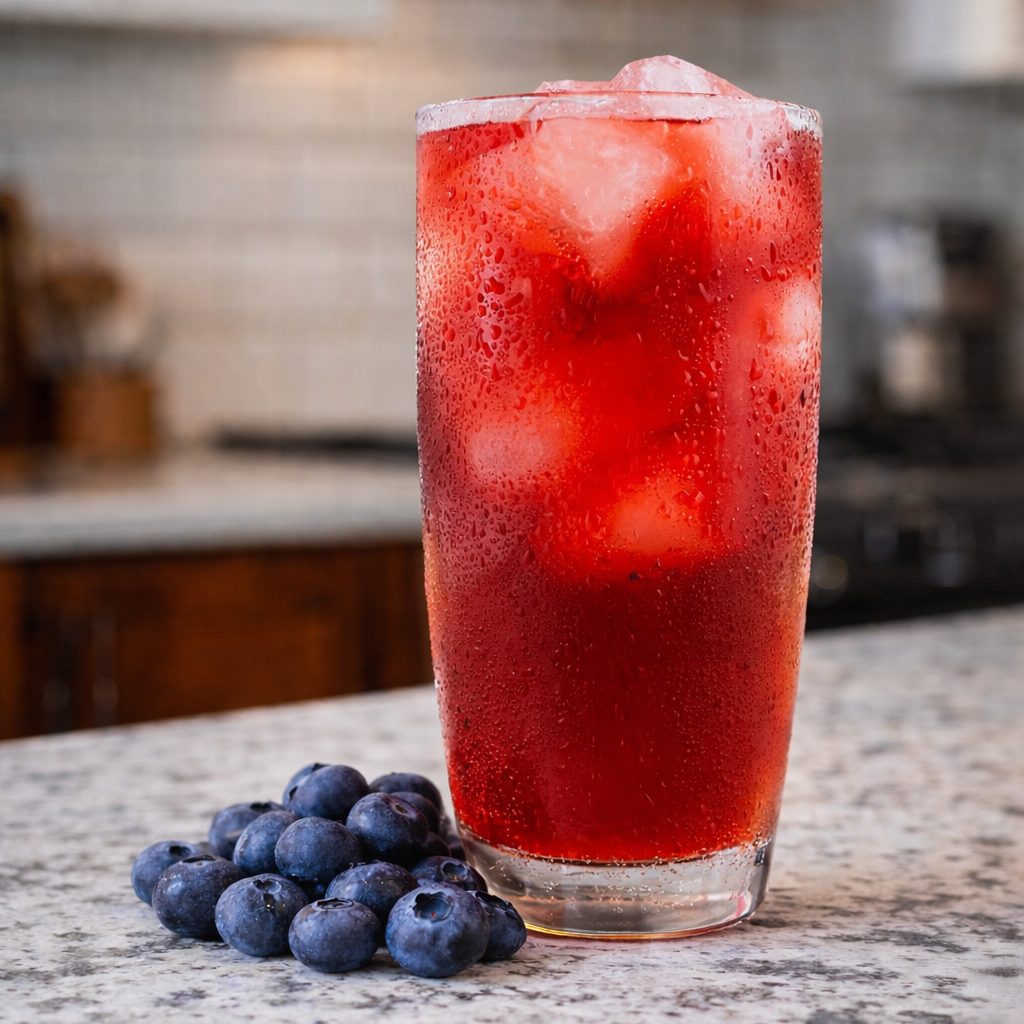 Sparkling Blueberry Hibiscus Tea Recipe (Low-Calorie Summer Drink)
