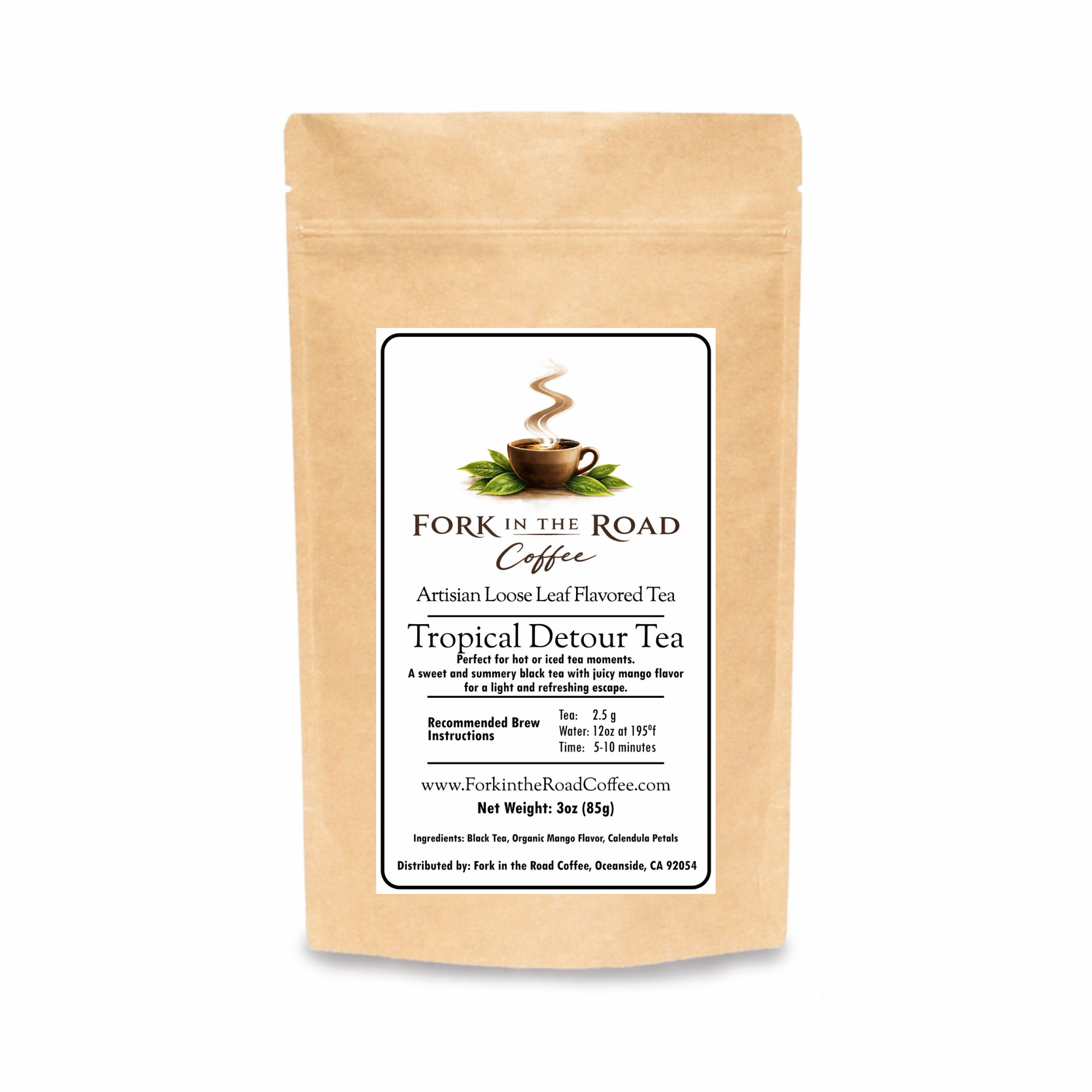 black tea, mango